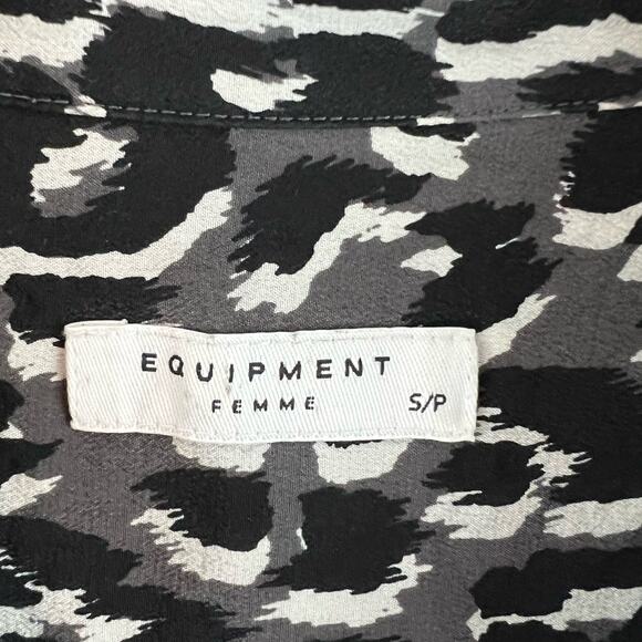 Equipment Leopard Print Silk Button Down Blouse Size S - Picture 5 of 8